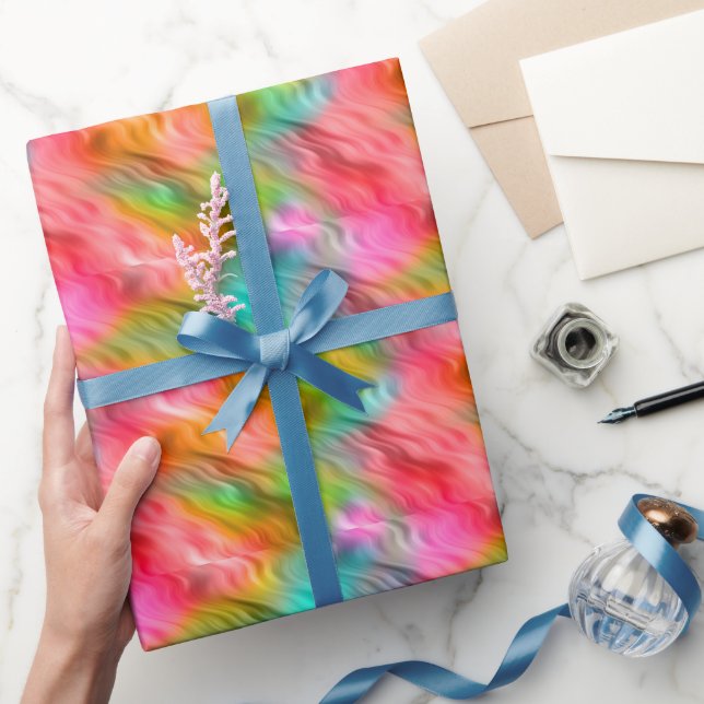 Colourful Crane Flower Wavy Texture Wrapping Paper (Gifting)