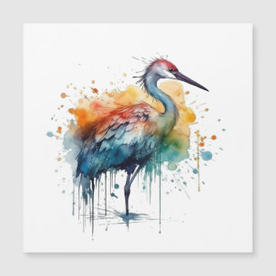 Colourful crane standing in the water
