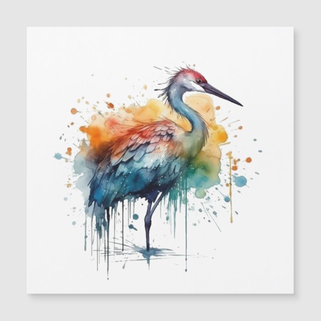 Colourful crane standing in the water  (Front)