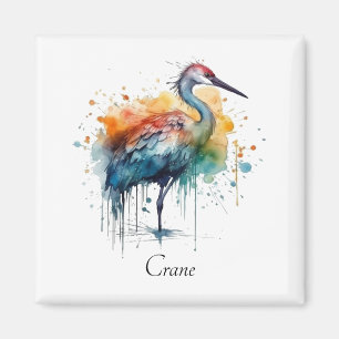 Colourful crane standing in the water  magnet