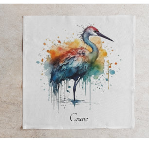 Colourful crane standing in the water  napkin