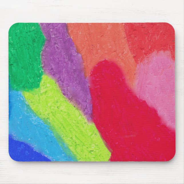Colourful crayon art print mouse pad (Front)