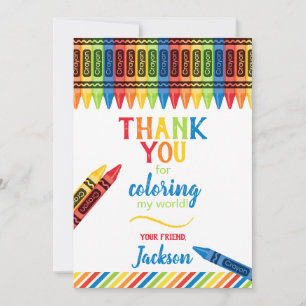 Colourful Crayon Birthday Thank You Card