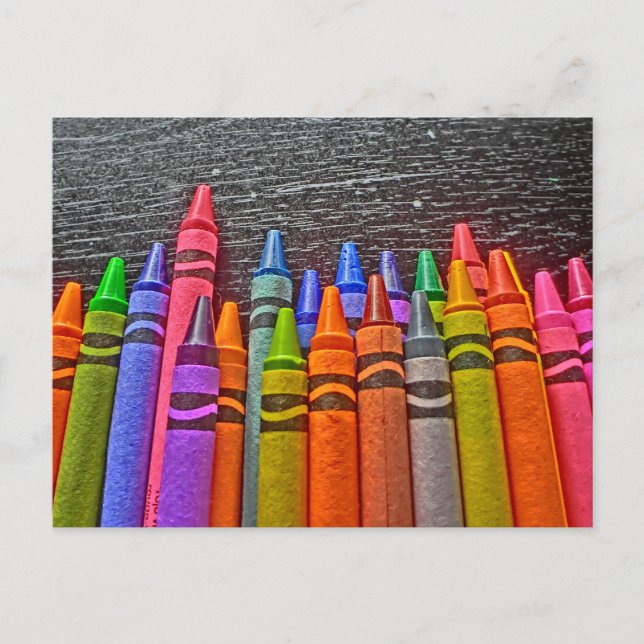 Colourful crayon bright idea postcard (Front)