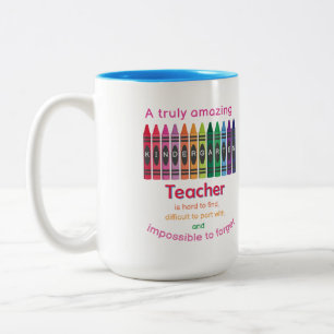 Colourful Crayon/ Kindergarten Teacher Appreciatio Two-Tone Coffee Mug