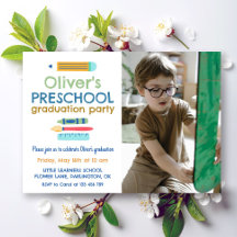 Colourful Crayon Photo Preschool Graduation