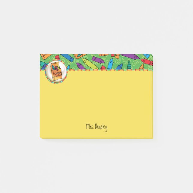 Colourful Crayons 4 x 3 Post-it Notes (Front)