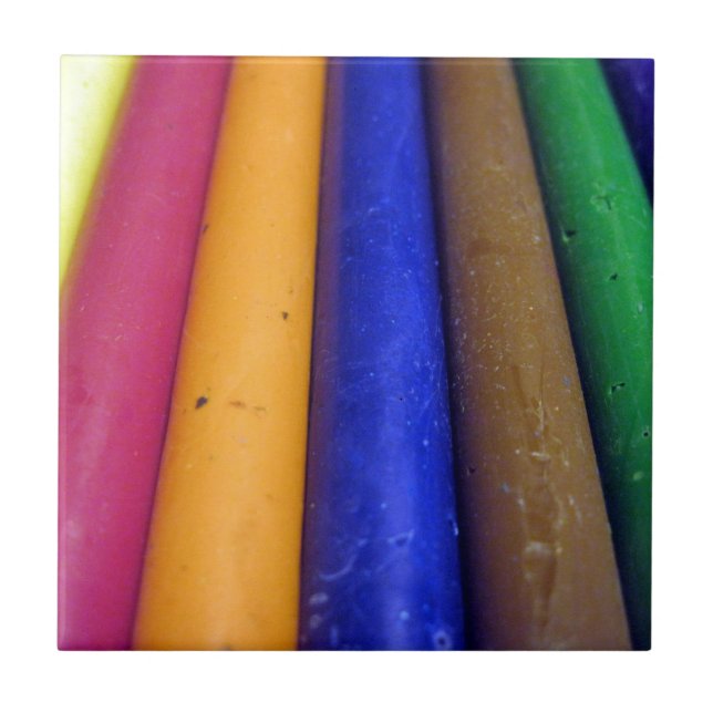 Colourful Crayons Ceramic Tile (Front)