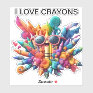 Colourful Crayons Custom-Cut Vinyl Sticker
