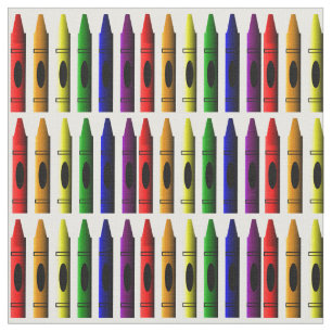 Colourful Crayons Fabric