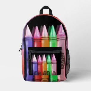 Colourful Crayons On A Backpack