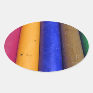 Colourful Crayons Oval Sticker