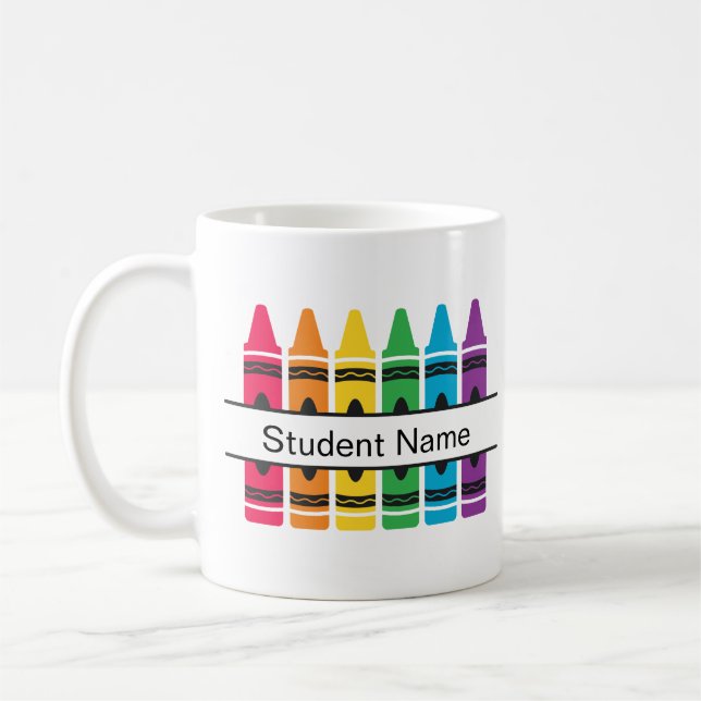 Colourful Crayons Student Name Mug (Left)