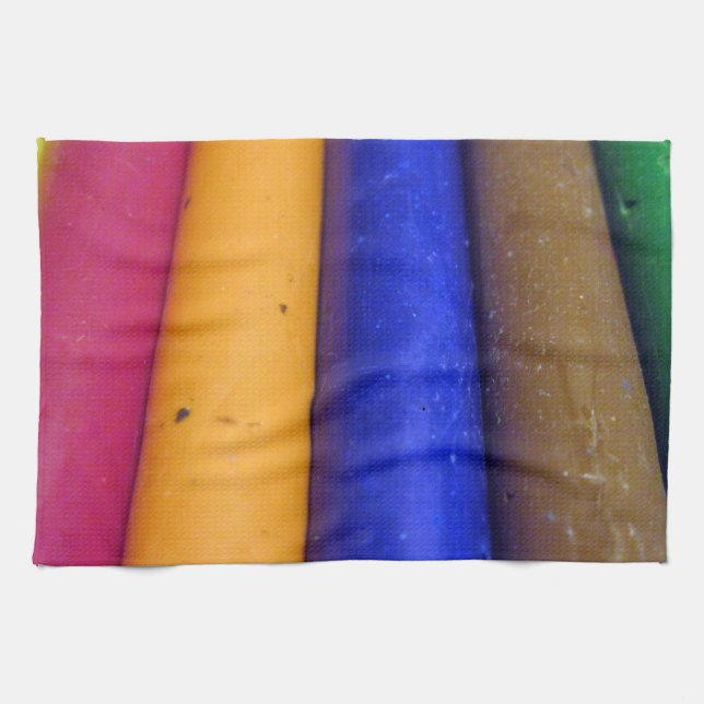 Colourful Crayons Tea Towel (Horizontal)