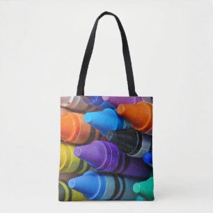 colourful crayons tote bag