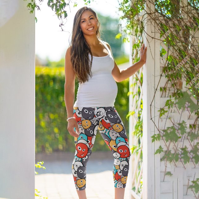 Colourful Crazy Monsters Capri Leggings (Creator Uploaded)