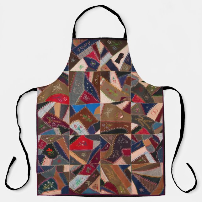 Colourful crazy quilt apron (Front)