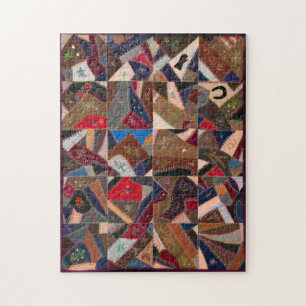 Colourful crazy quilt jigsaw puzzle