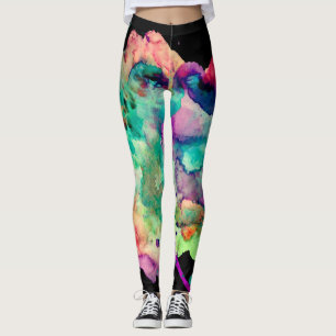 Colourful, Crazy, Unique Paint Splatter Rainbow Leggings