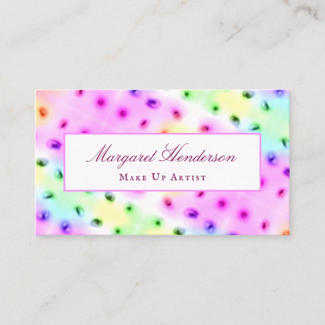 Colourful Creative Make Up Artist Business Card (Front)