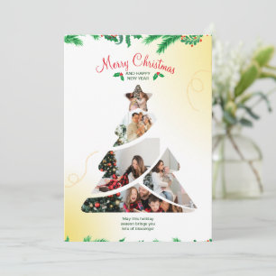 Colourful Creative Minimal Christmas Tree Photo Invitation