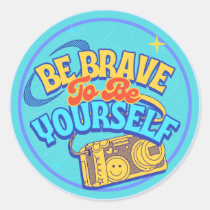Colourful Creative Retro Minimalist Fashion Quotes Classic Round Sticker