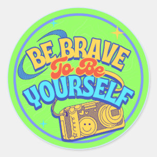 Colourful Creative Retro Minimalist Fashion Quotes Classic Round Sticker