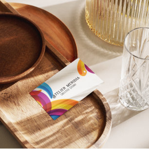 Colourful Creative Studio with QR Cod Business Card