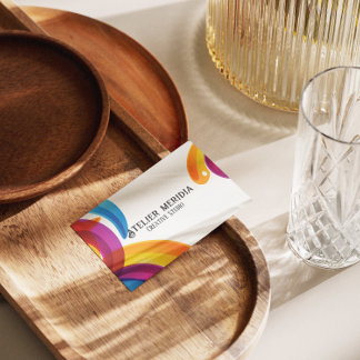 Colourful Creative Studio with QR Cod Business Card