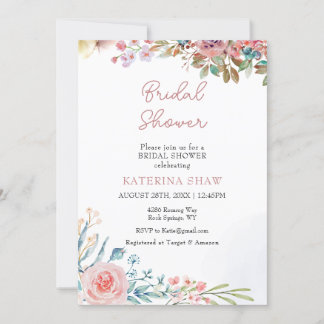 Colourful Creative Watercolor Bridal Shower Invitation