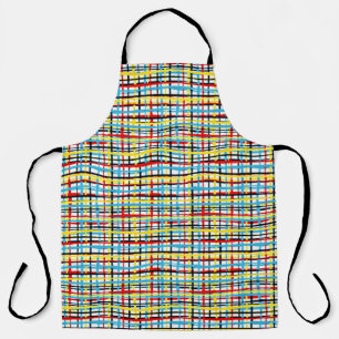 Colourful crisscross pattern apron