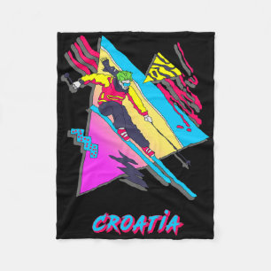 Colourful Croatia Skiing Adventure Graphic Fleece Blanket