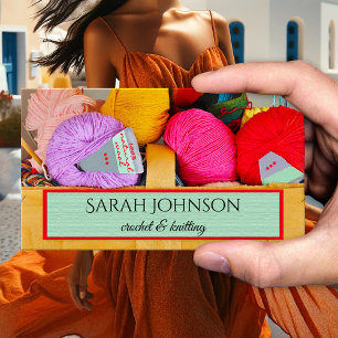 Colourful Crochet and Knitting Wool Business Card