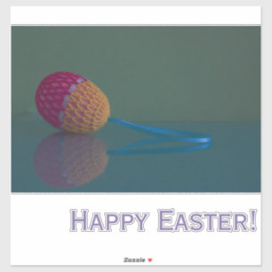 Colourful Crochet Easter Egg Holiday Vinyl Sticker