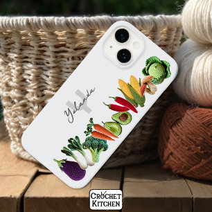 Colourful Crochet Vegetable Mushroom Collage Name Case-Mate iPhone 14 Case