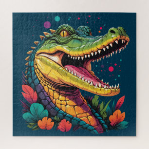Colourful Crocodile Portrait Puzzle