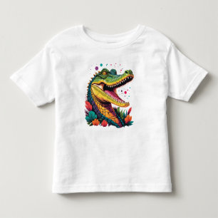 Colourful Crocodile Portrait Toddler T-Shirt