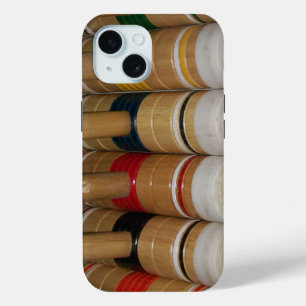 Colourful Croquet Mallets in a Row iPhone 15 Case