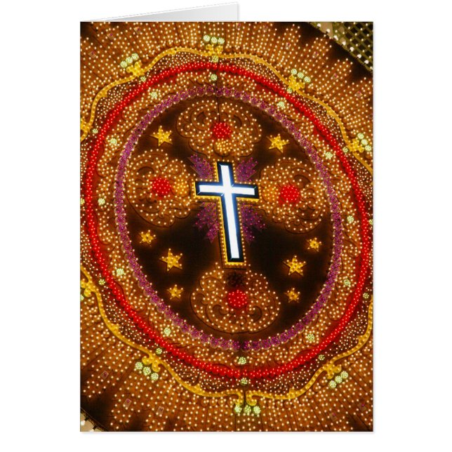 Colourful cross of lights (Front)