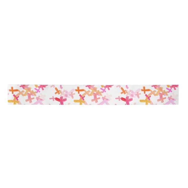 Colourful Crosses Satin Ribbon (Front)