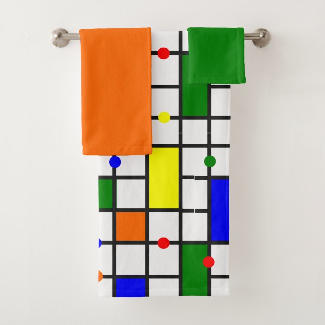 Colourful Crossword  Bath Towel Set (Insitu)