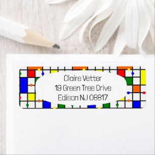 Colourful Crossword Return Address Label