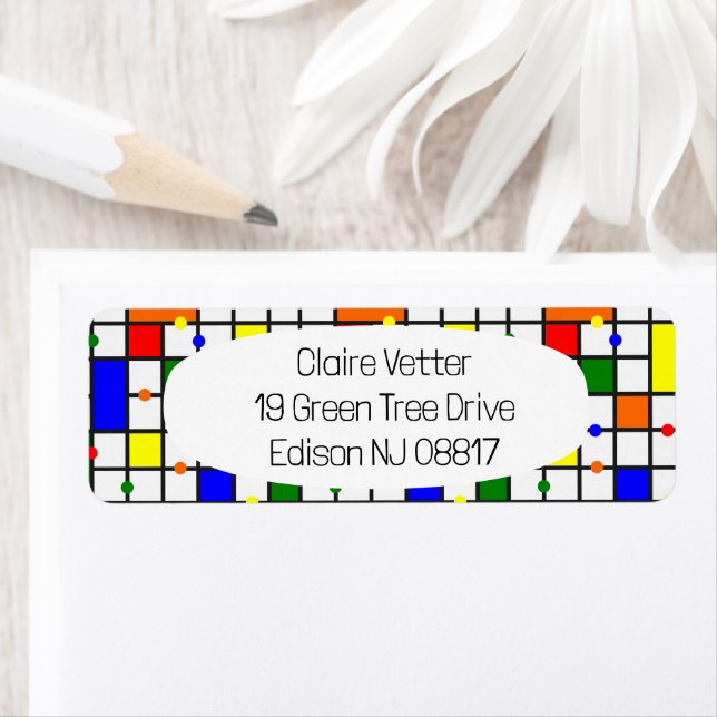 Colourful Crossword  Return Address Label (Insitu)
