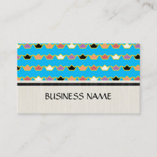 Colourful Crown Modern Geometric Pattern Business Card