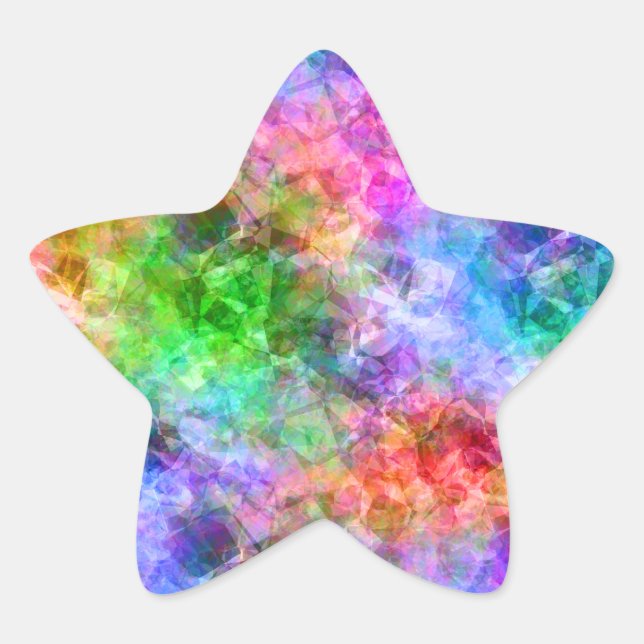 Colourful Crumpled Texture Star Sticker (Front)