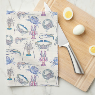 Colourful Crustacean Core Aesthetic Tea Towel