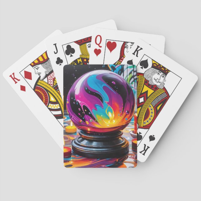 Colourful Crystal Ball Playing Cards (Back)
