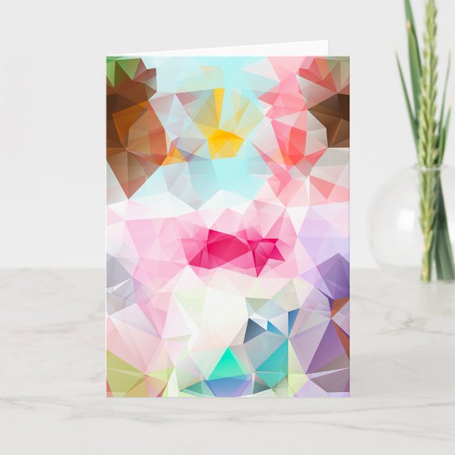 Colourful Crystal Geometric Shapes Greeting Cards (Creator Uploaded)