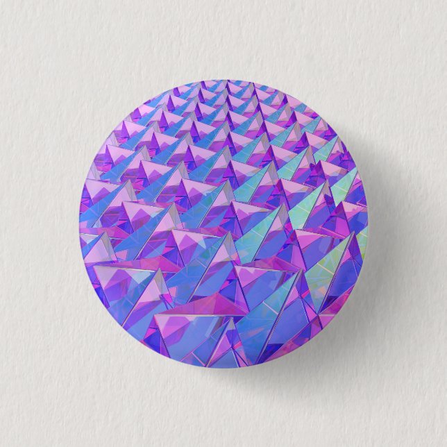 Colourful crystal pyramids 3 cm round badge (Front)