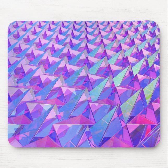 Colourful crystal pyramids mouse pad (Front)